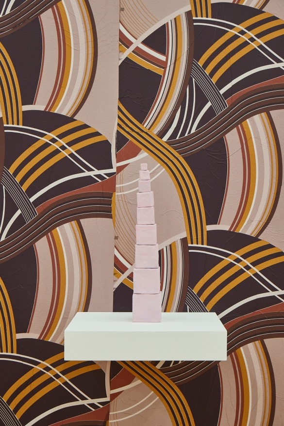 Pink Tower (Sensorial education toy), 2020, Papier mâché, 9 blocks, dimensions variable